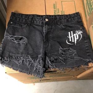 Warner Bros. Dark Gray Distressed Jean Shorts